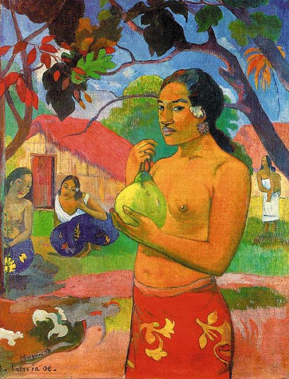 Paul Gauguin Woman Holding a Fruit oil painting picture